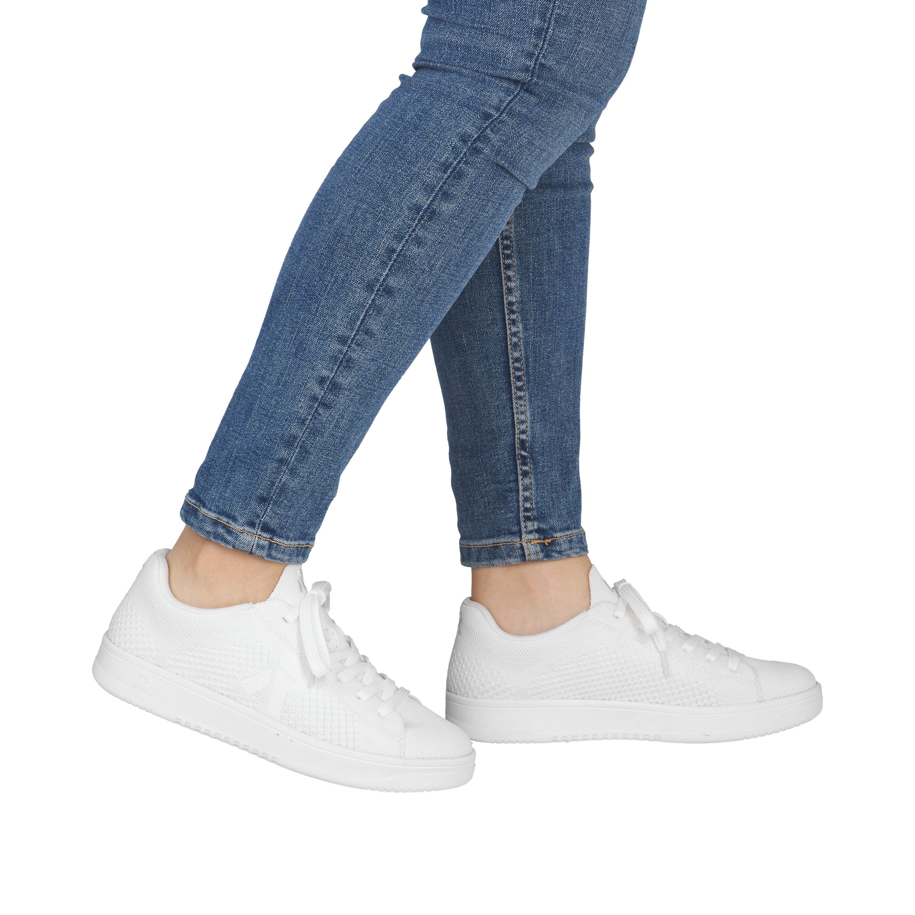 Rieker Sport Plateausneaker Slip-on Sneaker, Halbschuh, Freizeitsneaker mit aufgesetzter Schnürung