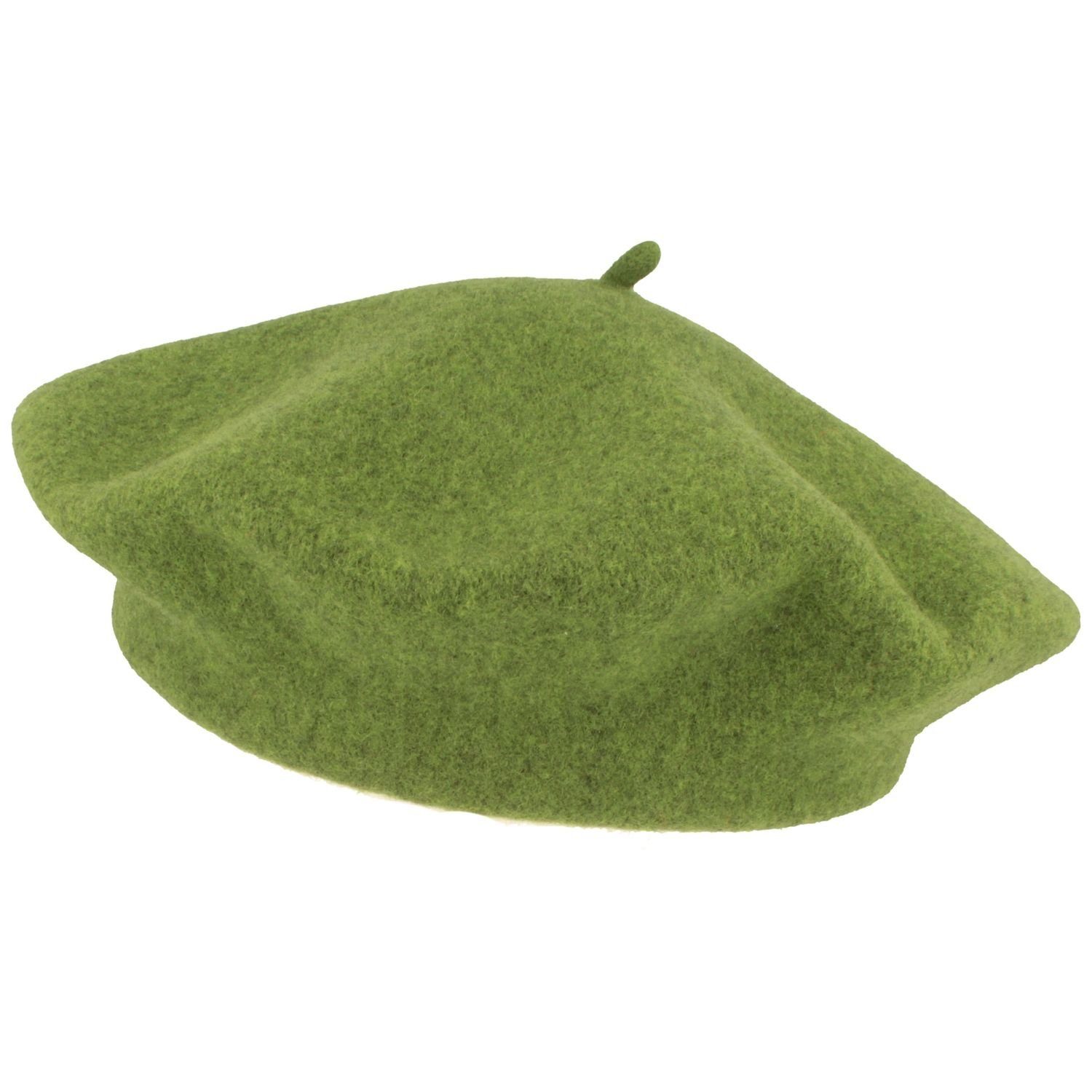 Kopka Baskenmütze klassisch aus 100% Schurwolle grün meliert