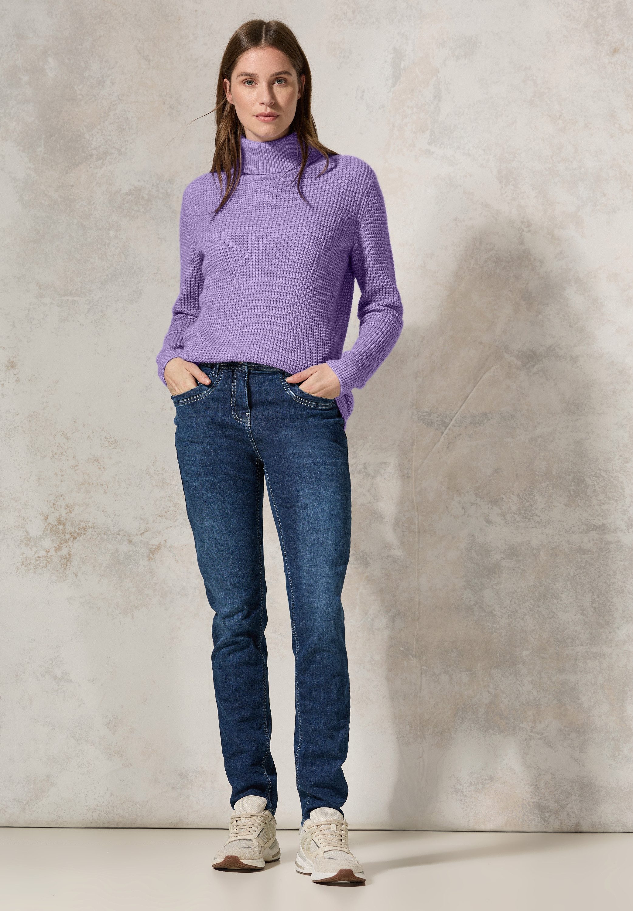 CECIL Rollkragenpullover im soften Baumwoll-Mix