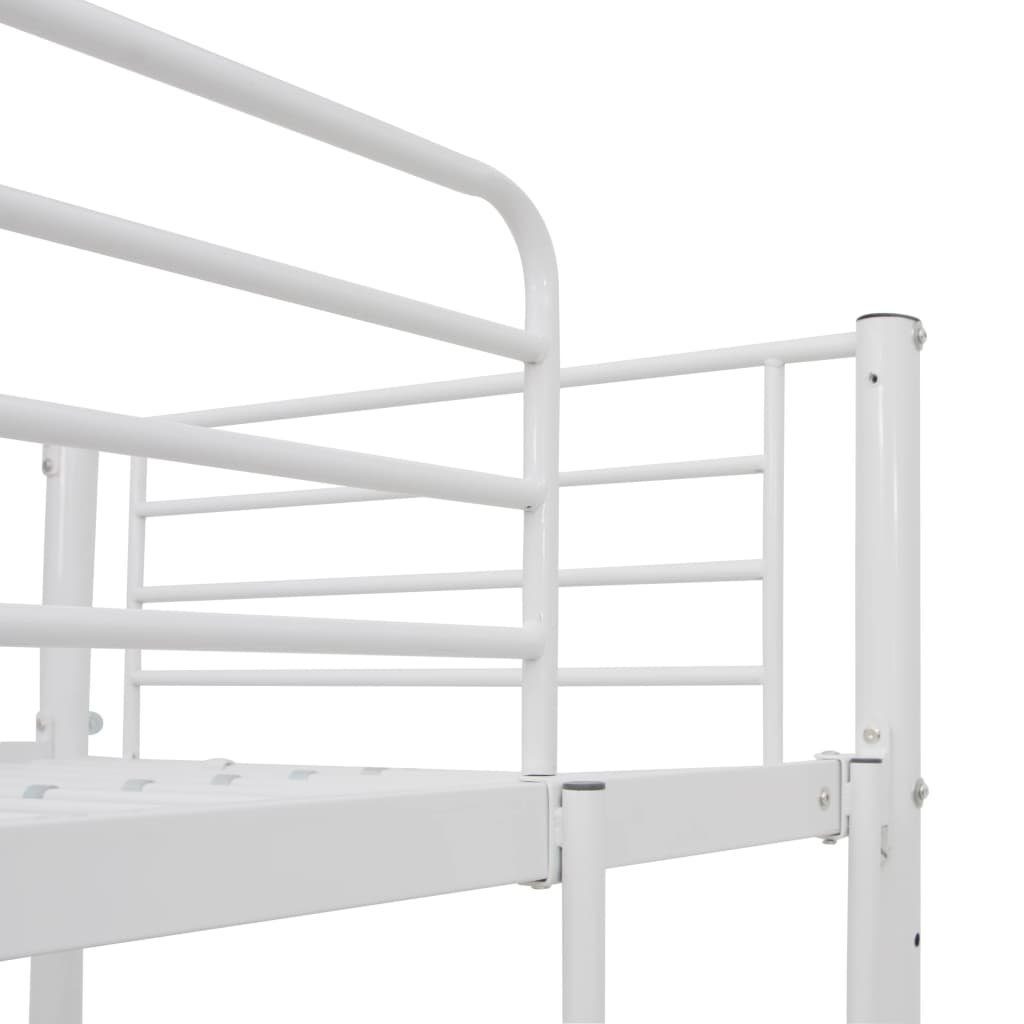 Etagenbett 90x200 cm mit Tischrahmen Metall Bett Weiß vidaXL