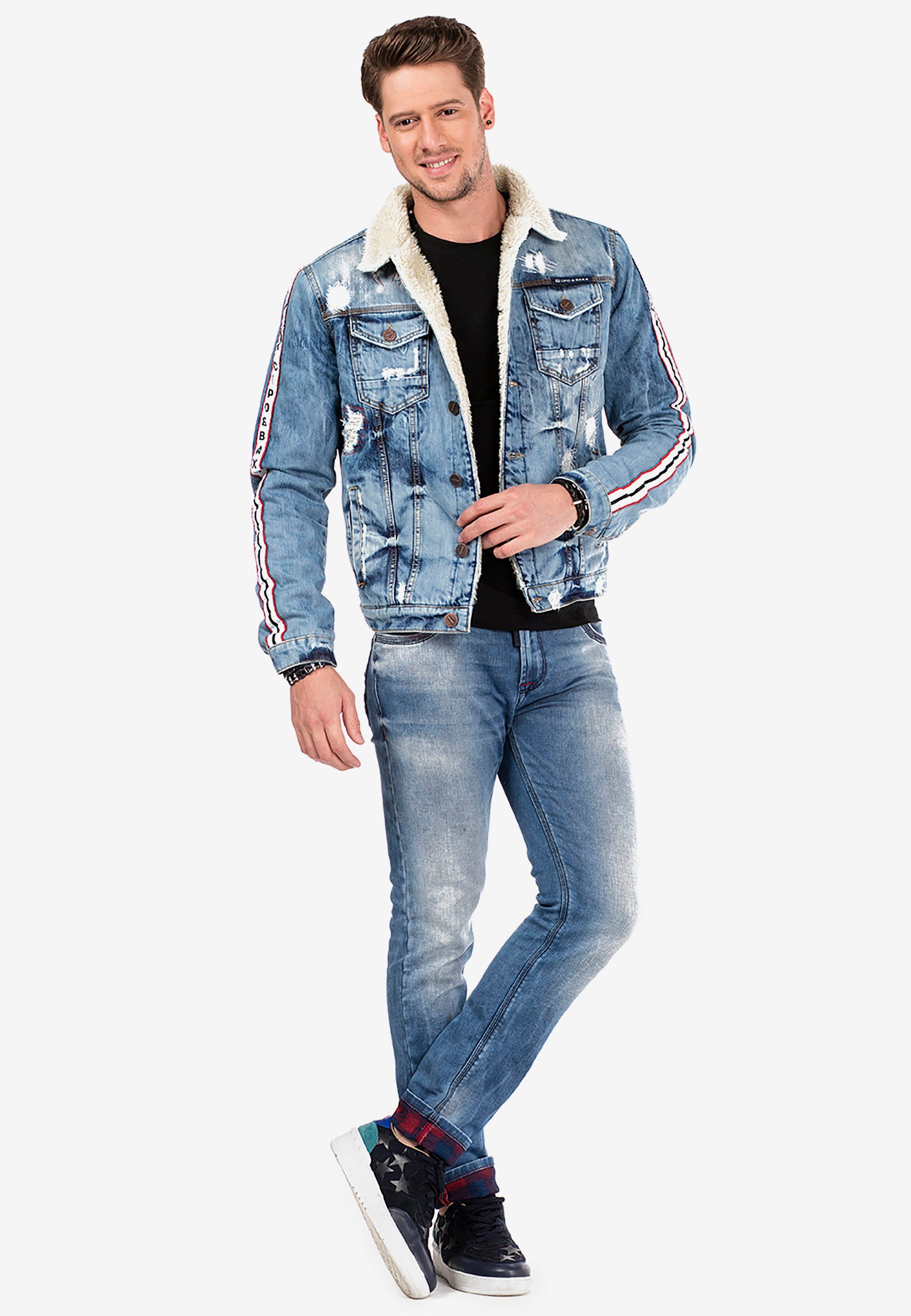 Used Cipo Look & blau Slim-fit-Jeans im Baxx