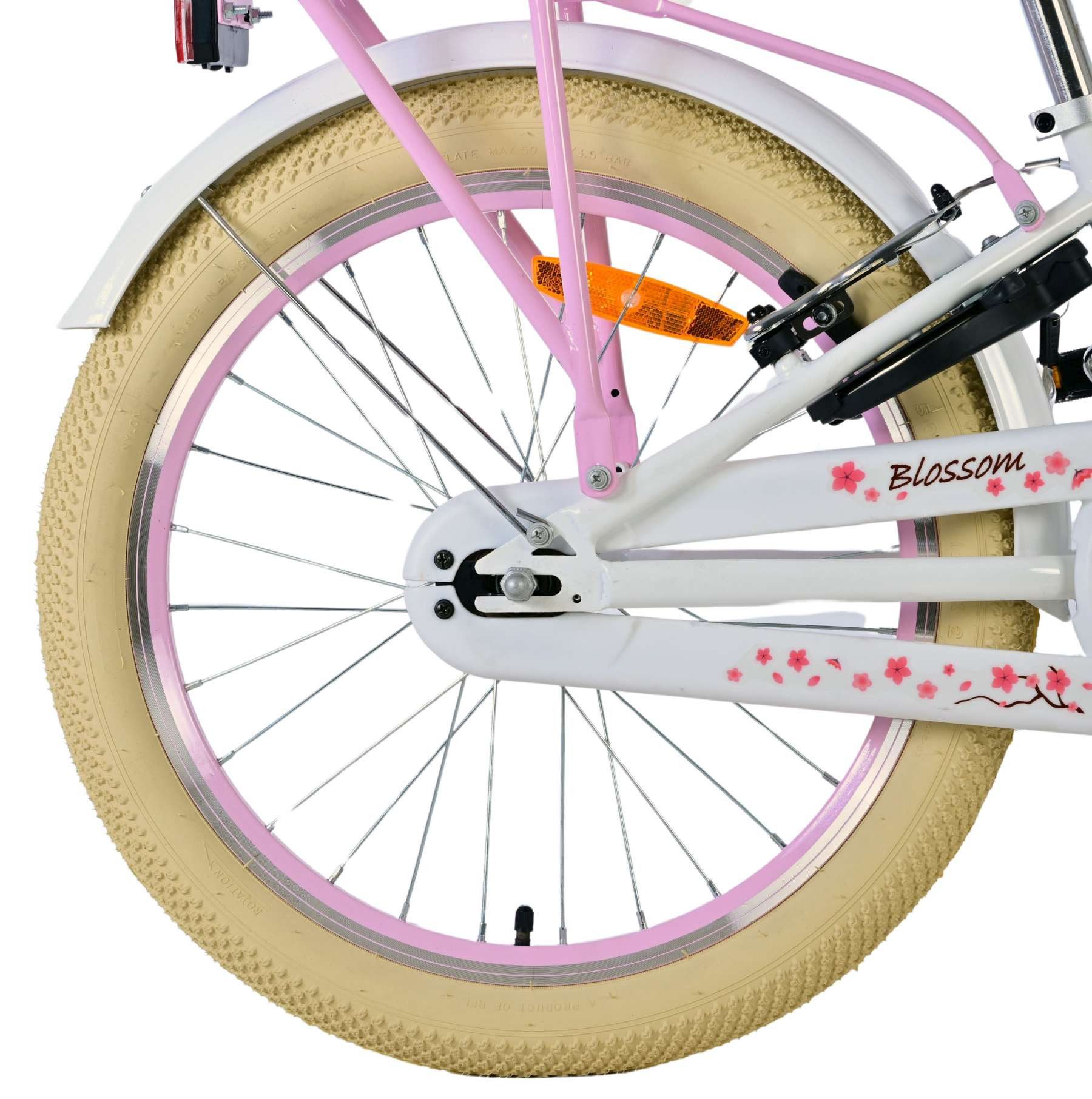 Volare Kinderfahrrad Volare Blossom Kinderfahrrad für Mädchen - 20 Zoll – Weiß, Korb für kleine Gegenstände, geschlossener Kettenschutz