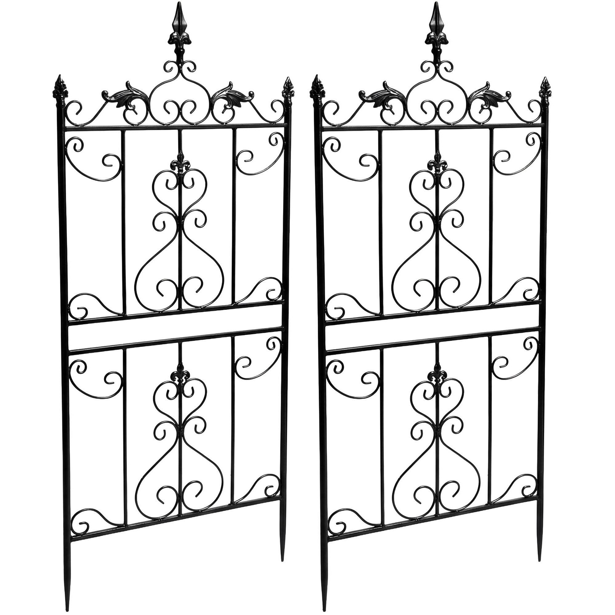 CLP Rankgitter Rankzaun Rankhilfe Gartenspalier Spar-Set, 2 St., 51 x 124 cm dekorativ, Bodenstecker, werkzeuglos aufstellbar, kombinierbar