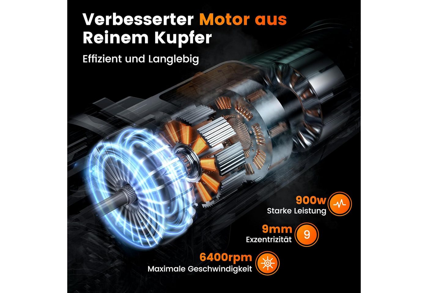 Thumbnail - ihoverboard Exzenter Poliermaschine 15mm-900W Auto Poliermaschine Set mit 150 mm Polierpads, 2000,00 min. U/min, 6400,00...