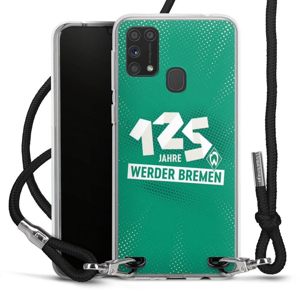 DeinDesign Handyhülle 125 Jahre Werder Bremen Offizielles Lizenzprodukt, Samsung Galaxy M31 Handykette Hülle mit Band Case zum Umhängen