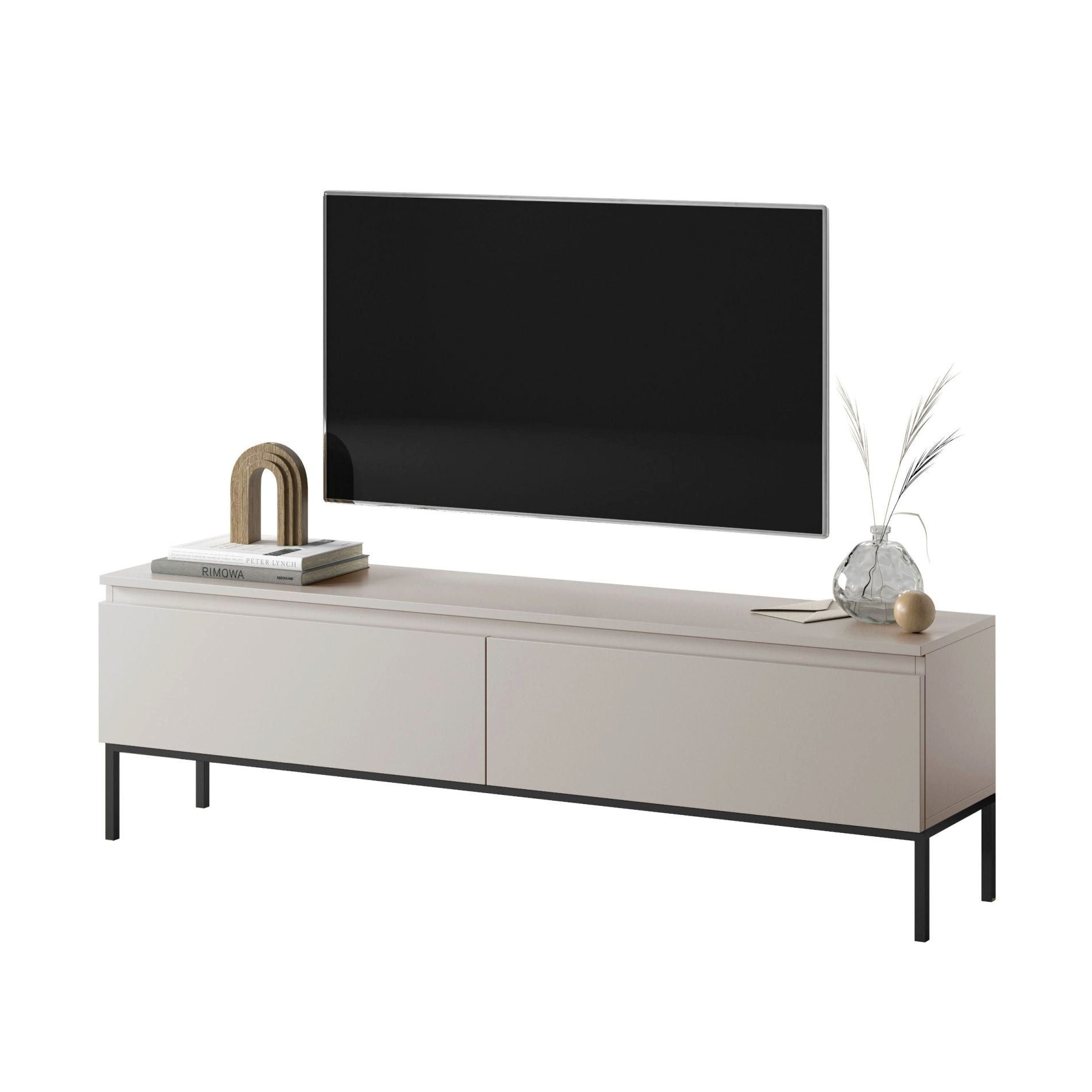 Selsey TV-Schrank BEMMI 2-türig mit Metallgestell, grifflos