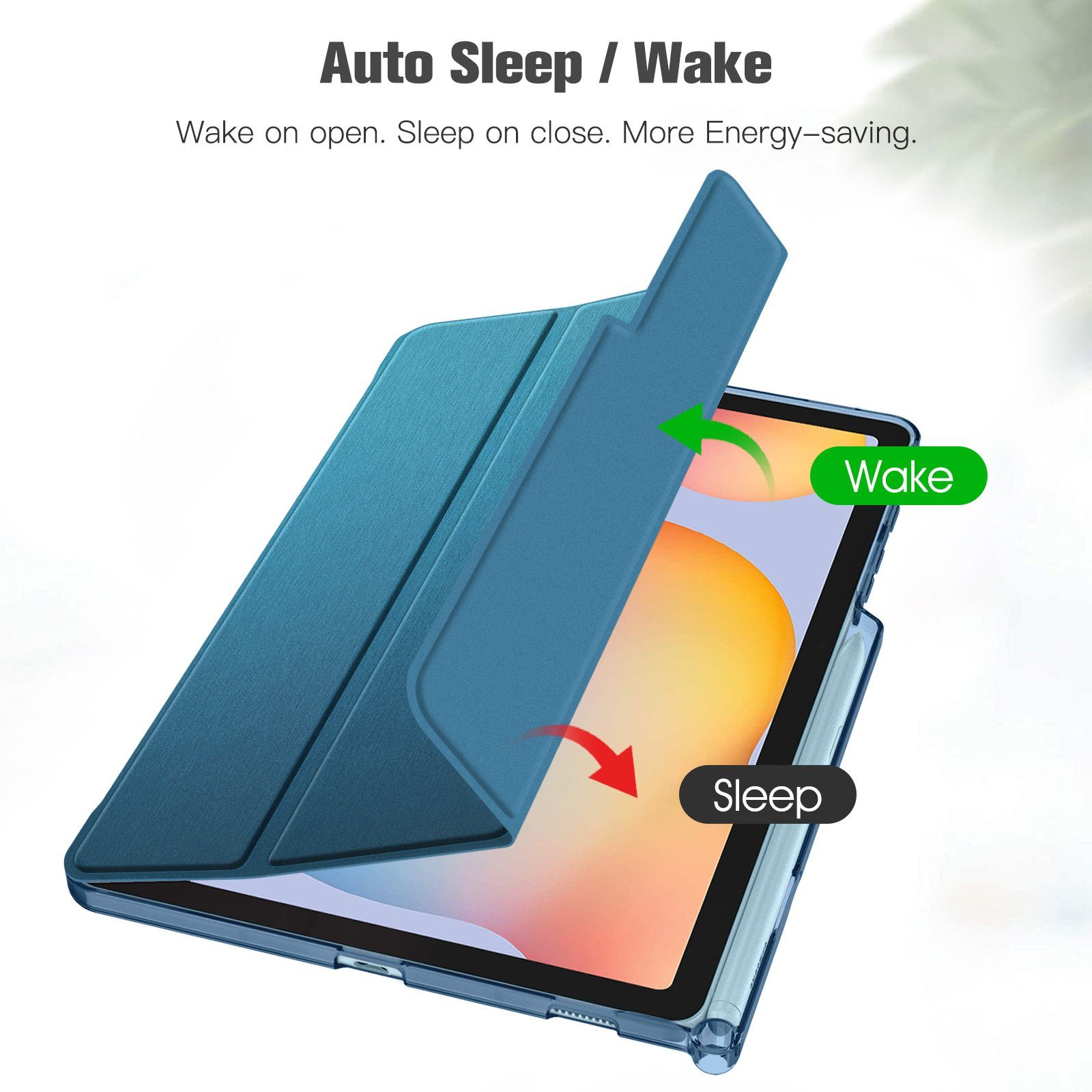 Fintie Tablet-Hülle für Samsung Galaxy Tab S6 Lite 10,4 Zoll 2024/2022/2020 Tablet, Slim Hülle mit Transparenter Rückseite und Auto Schlaf/Wach Funktion – Bild 3 von 5