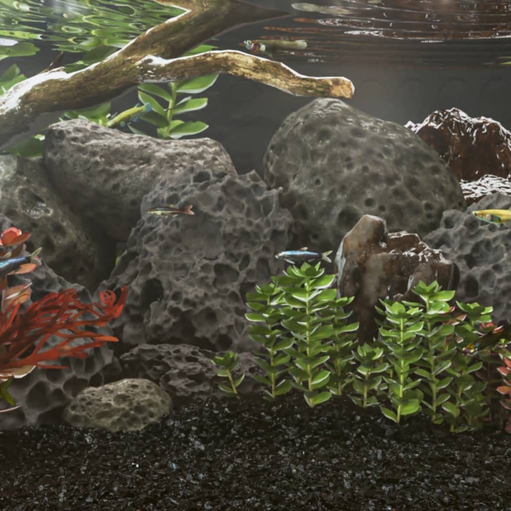 vidaXL Aquariendeko Lavagranulat 25 kg Schwarz 10-30 cm