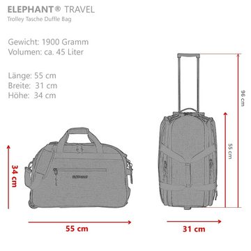 ELEPHANT Trolley Duffle Bag Travel Reisetrolley 55 cm Reisetasche, Weekender Sauna Reise Sport Trolly Tasche Rollen