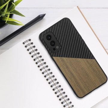 kwmobile Handyhülle Hülle für OnePlus Nord 2 5G, Holz Handy Schutzcase - Handy Case Schutzhülle - Smartphone Cover