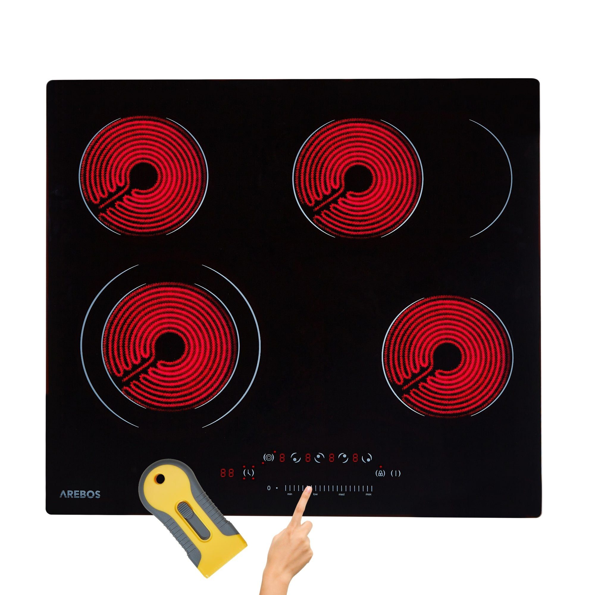 Elektro-Kochfeld Glaskeramikkochfeld - 6600W - 4 Kochzonen