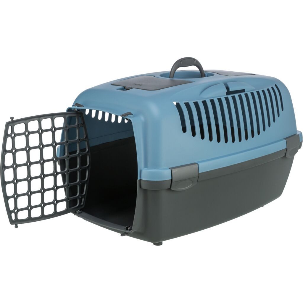 TRIXIE Tiertransportbox Transportbox Capri 3 - dunkelgrau/blau - 40 × 38 × 61 cm