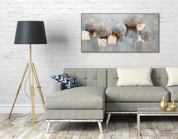 KUNSTLOFT Gemälde Cracks Start to Show 120x60 cm, Leinwandbild 100% HANDGEMALT Wandbild Wohnzimmer