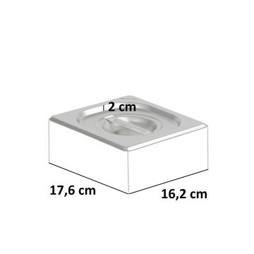 Mahlzeit Thermobehälter GN Behälter 1/6 mit Deckel, Höhe 100 mm, Edelstahl Wärmebehälter, Edelstahl, (Set, 2-tlg., 1x 1/6 GN Behälter mit Deckel(100 mm), für Chafing Dish