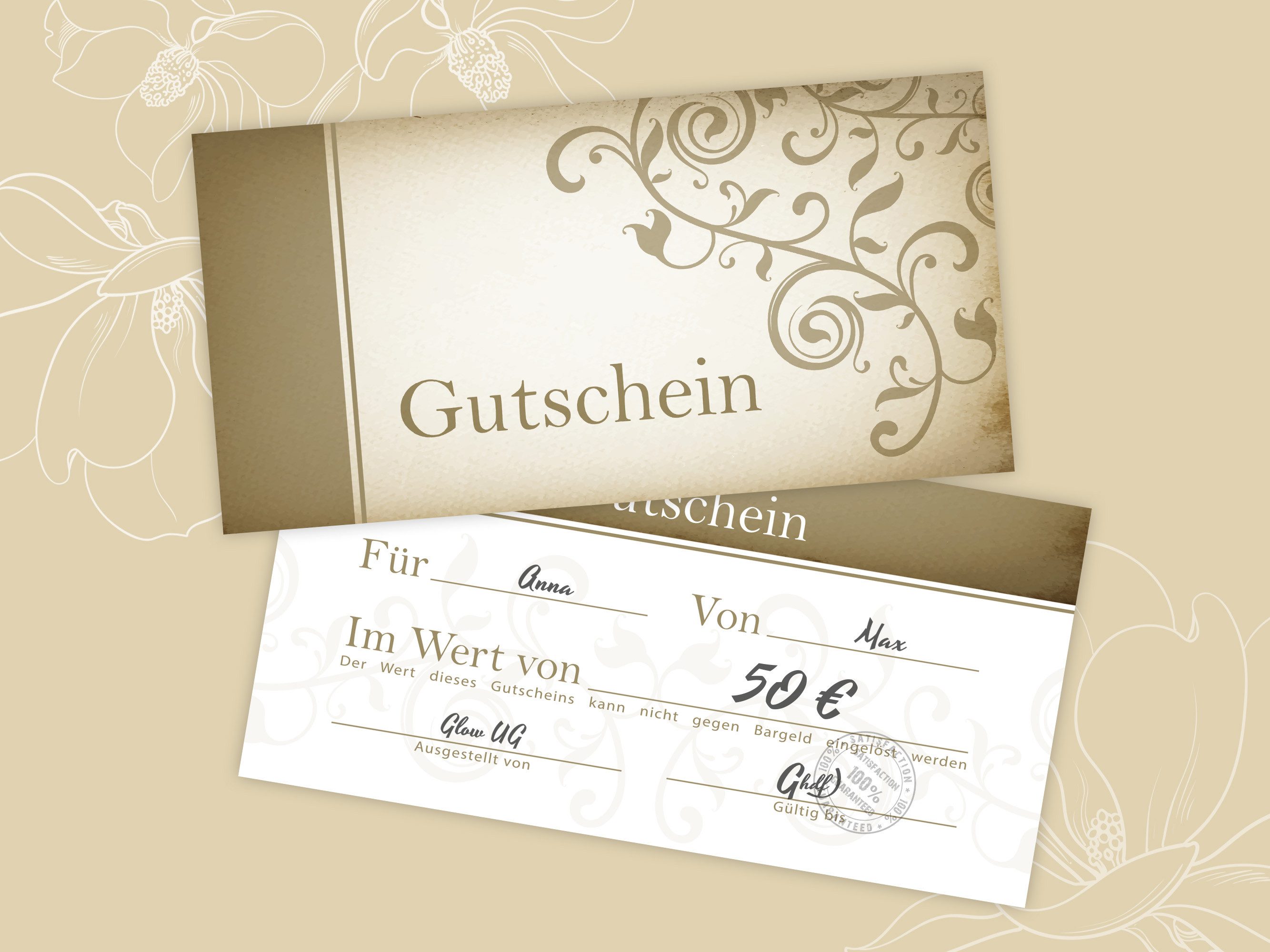 LIMONIA Geschenkkarte Gutschein Geschenkgutschein zum Ausfüllen für Spa Beauty Wellness, Geschenkgutscheine mit vorgedruckten Feldern zum Ausfüllen