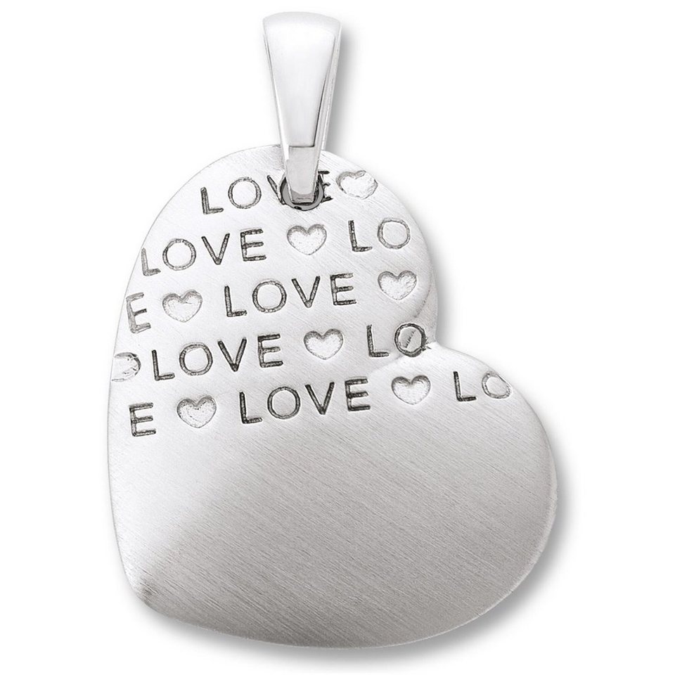 ONE ELEMENT Kette mit Anhänger Herz Herz Anhänger aus 925 Silber,  Schmuckset - Set mit verstellbarer Halskette, Breite : 18,60 mm - Höhe :  26,20 mm incl. Öse
