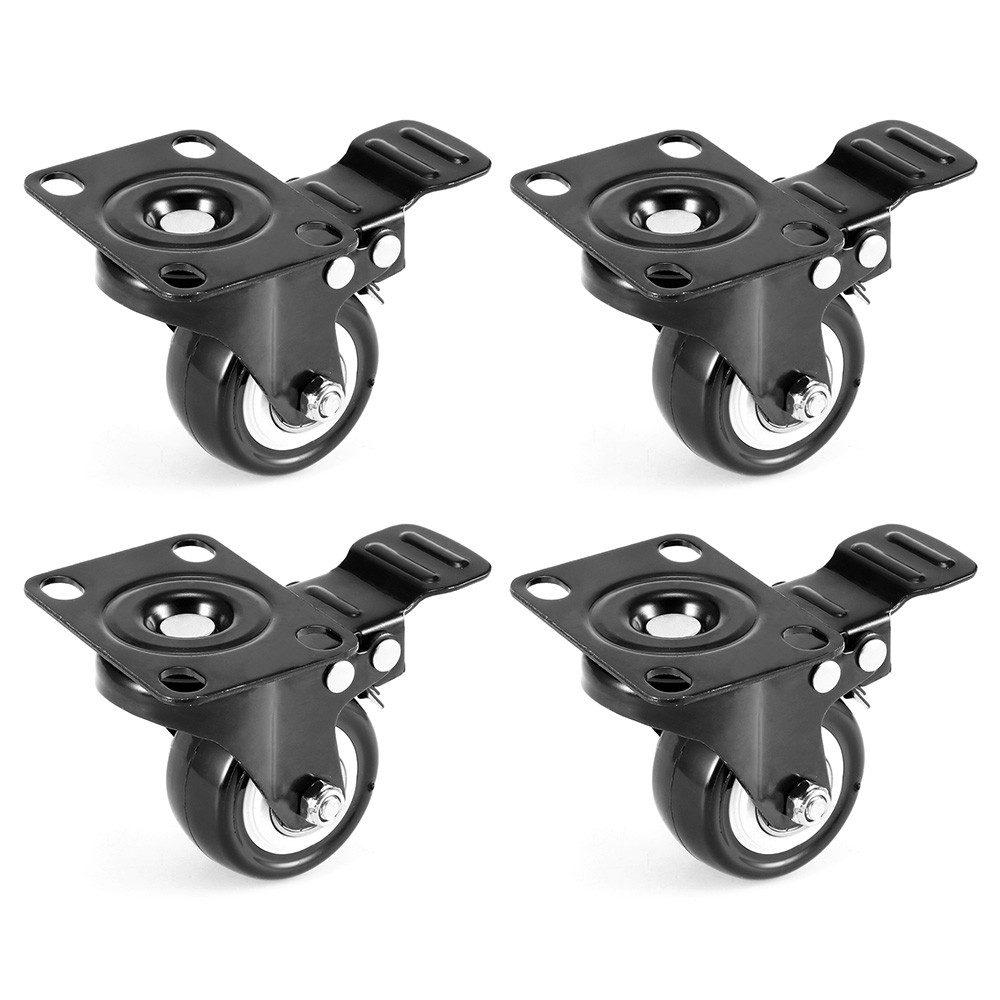 LEMLIT Schwerlastrolle 4 Stück 50 mm Schwerlastrollen Mit Bremse, 360° Möbelrollen Lenkrollen, (4er Set, 4-St., Maximale Tragfähigkeit: Bis zu 200 kg), Leise Laufend, Stoß- Und Verschleißfest, Für Viele Bodenarten