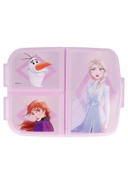Disney Frozen Lunchbox Brotdose Eiskönigin Anna & Elsa, Vesperdose mit 3 Fächern, BPA-frei