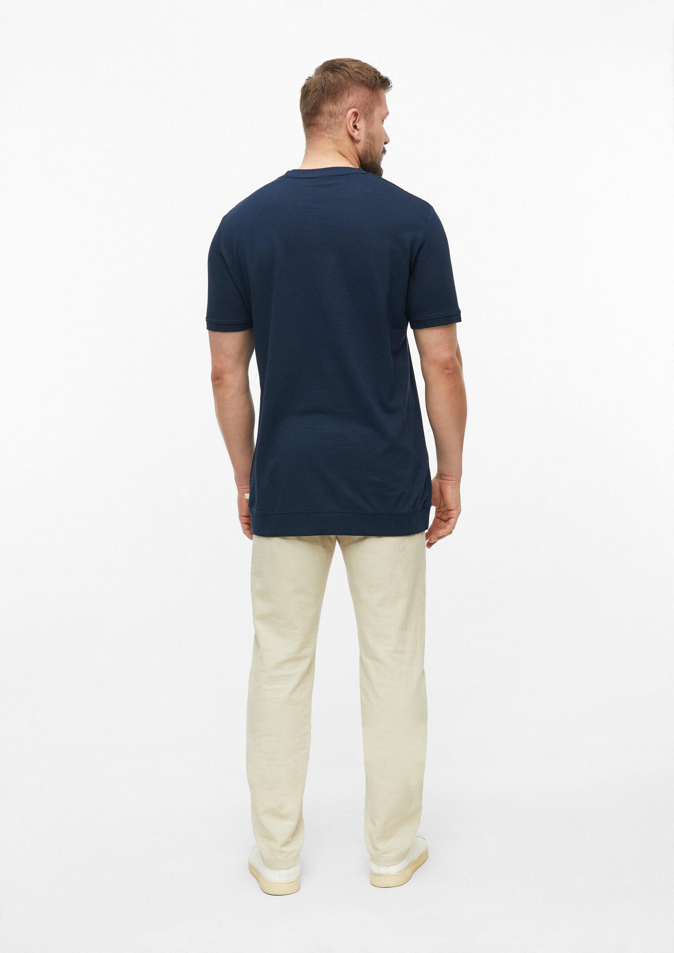 s.Oliver Kurzarmshirt T-Shirt Strukturiertes T-Shirt mit Bündchen