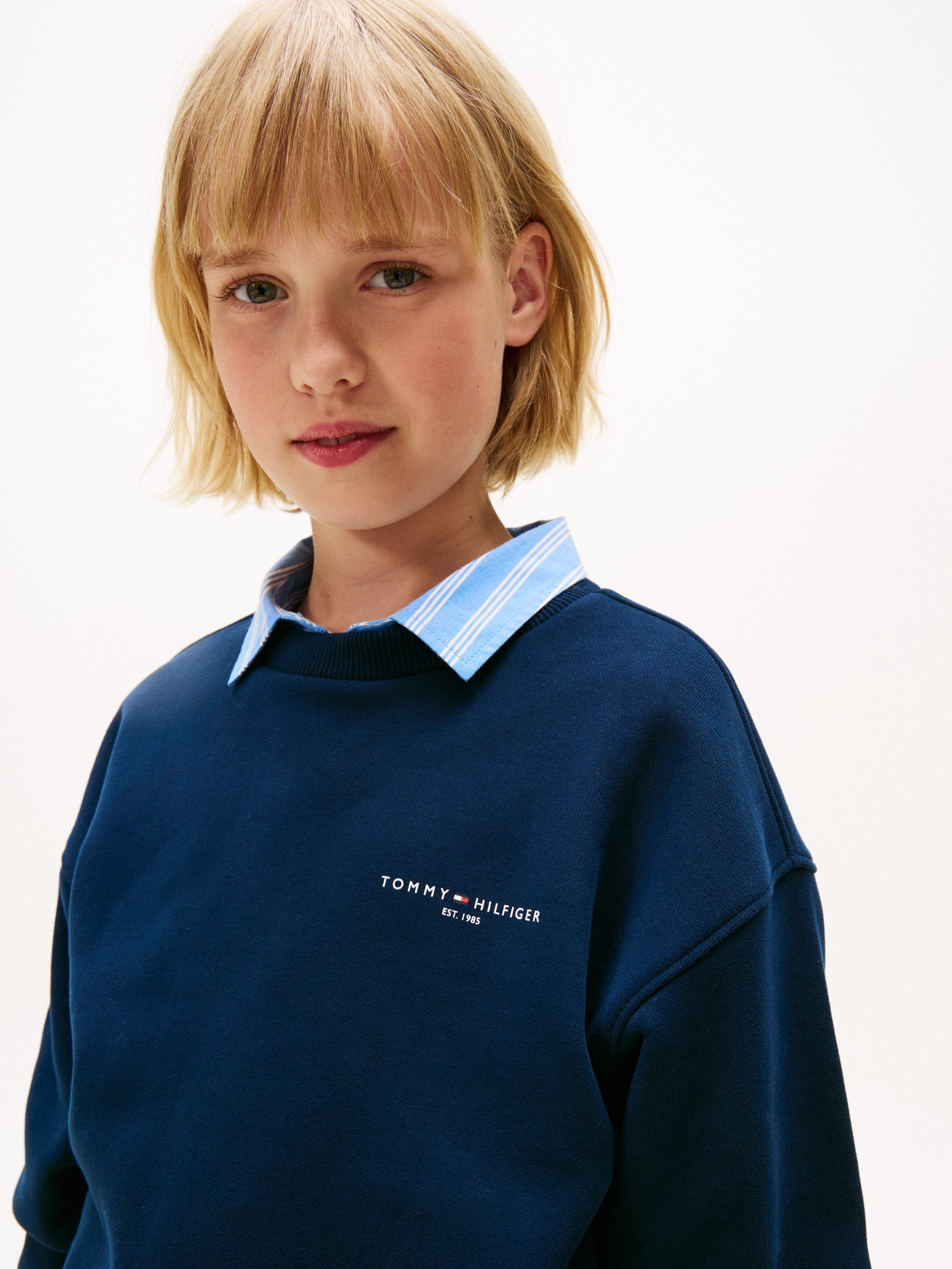Tommy Hilfiger Langarmshirt & Hose MINI CORP C-NECK SWEATSHIRT SET (2-tlg) Kinder bis 16 Jahre