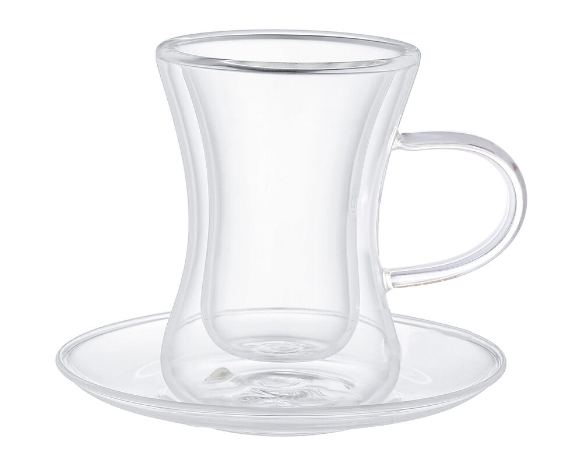 Schäfer Elektronik Teeglas Dopplewandige Чайные стаканы 4-teiliges Set mit Henkel 80 ml