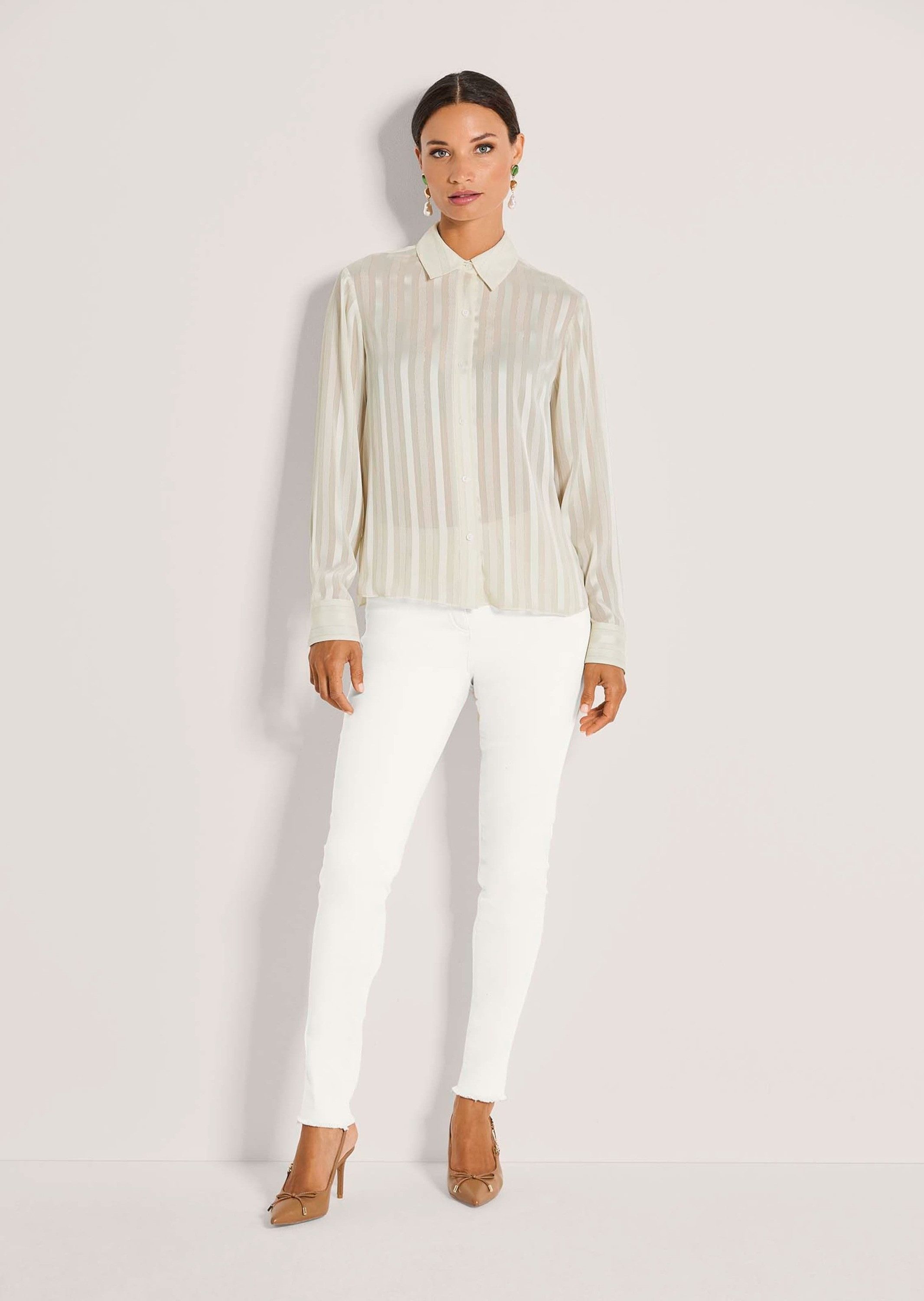 MADELEINE Hemdbluse Elegante Streifenbluse mit Glanzeffekt Blusenshirt mit günstig online kaufen