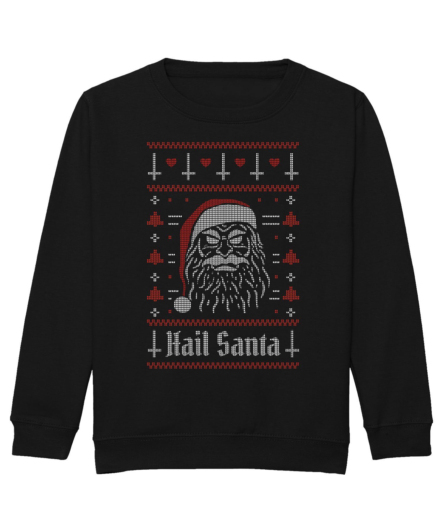 Quattro Formatee Sweatshirt Hail Santa Weihnachtsmann Anti-Christmas Ugly Christmas Kinder Pullove (1-tlg)