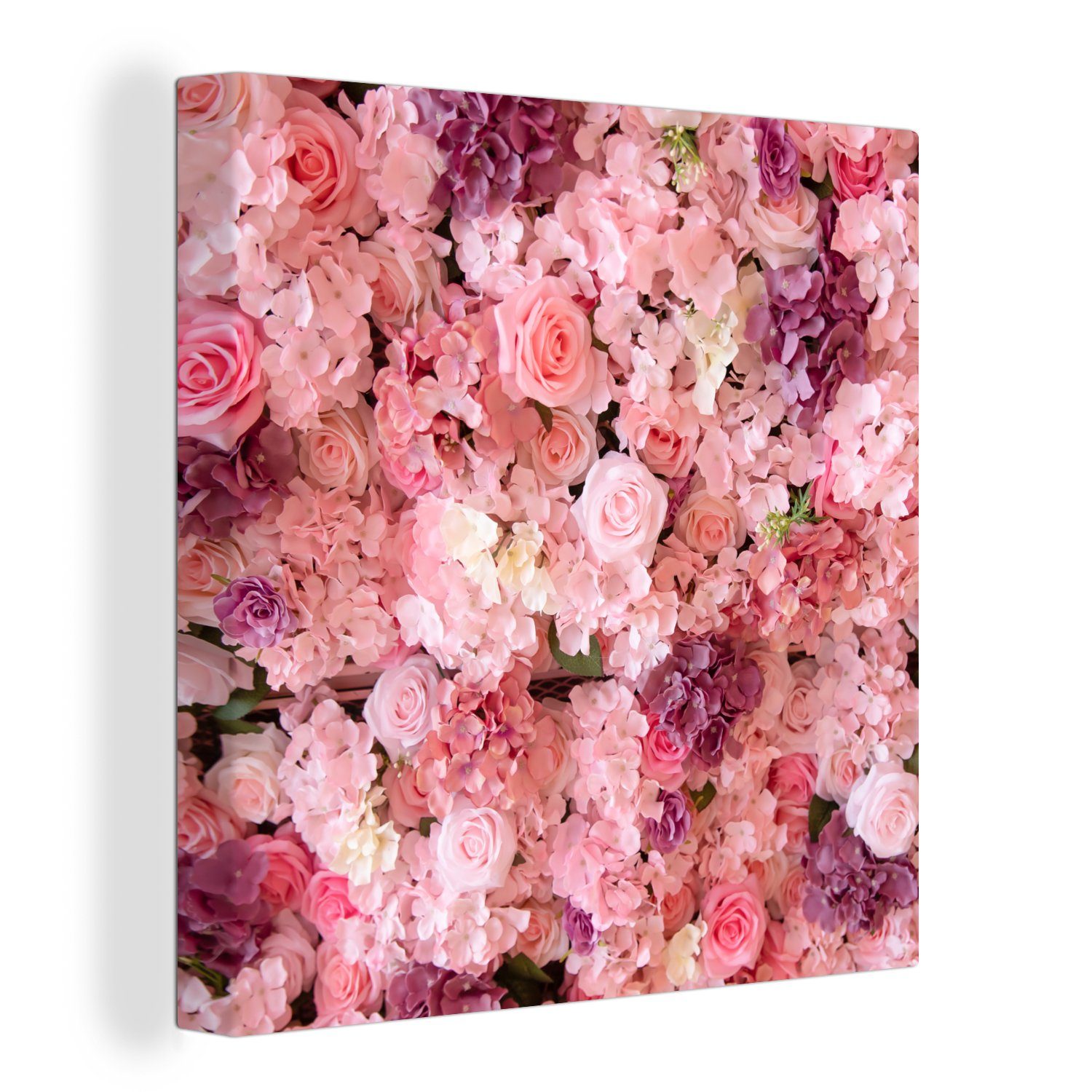 Leinwandbild Rosen, St), Leinwand - Rosa Wohnzimmer Schlafzimmer - Bilder OneMillionCanvasses® (1 für Blumen