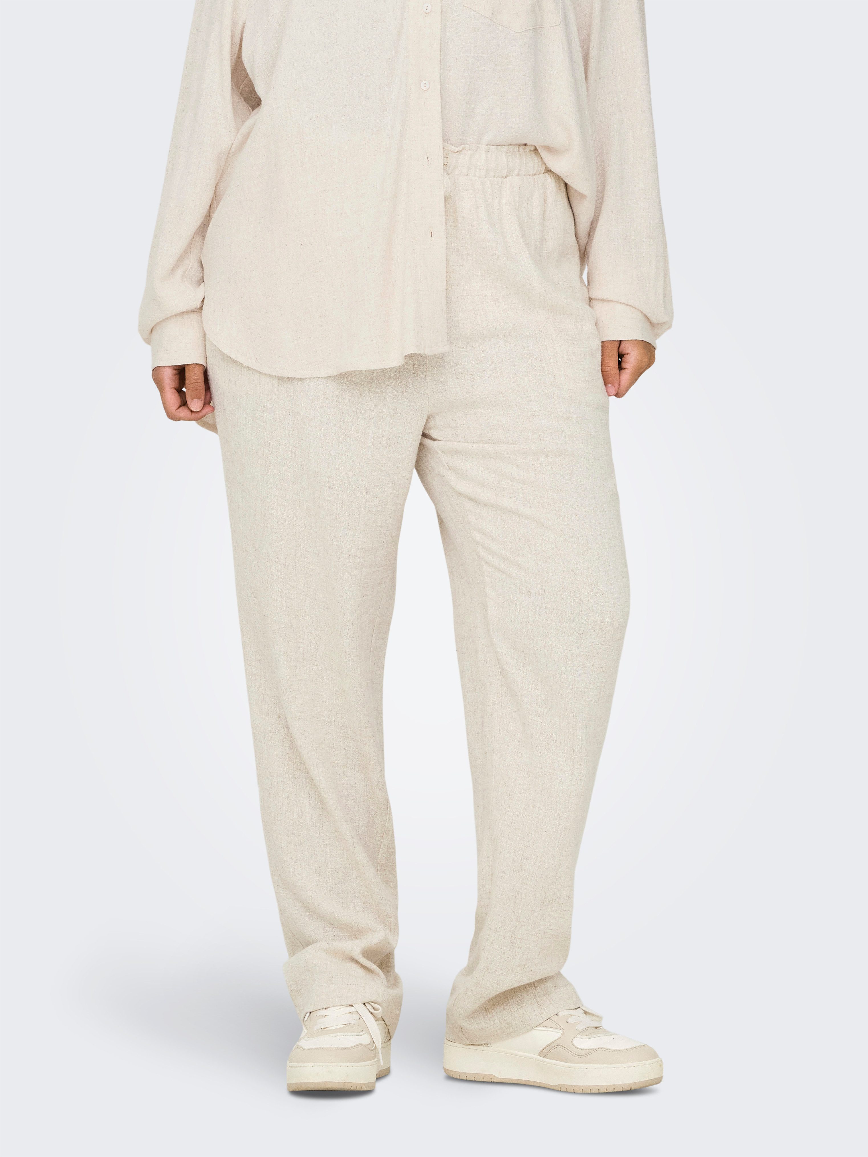 ONLY CARMAKOMA Schlupfhose CARSIESTA HW PULL-UP LINEN BL PNT NOOS