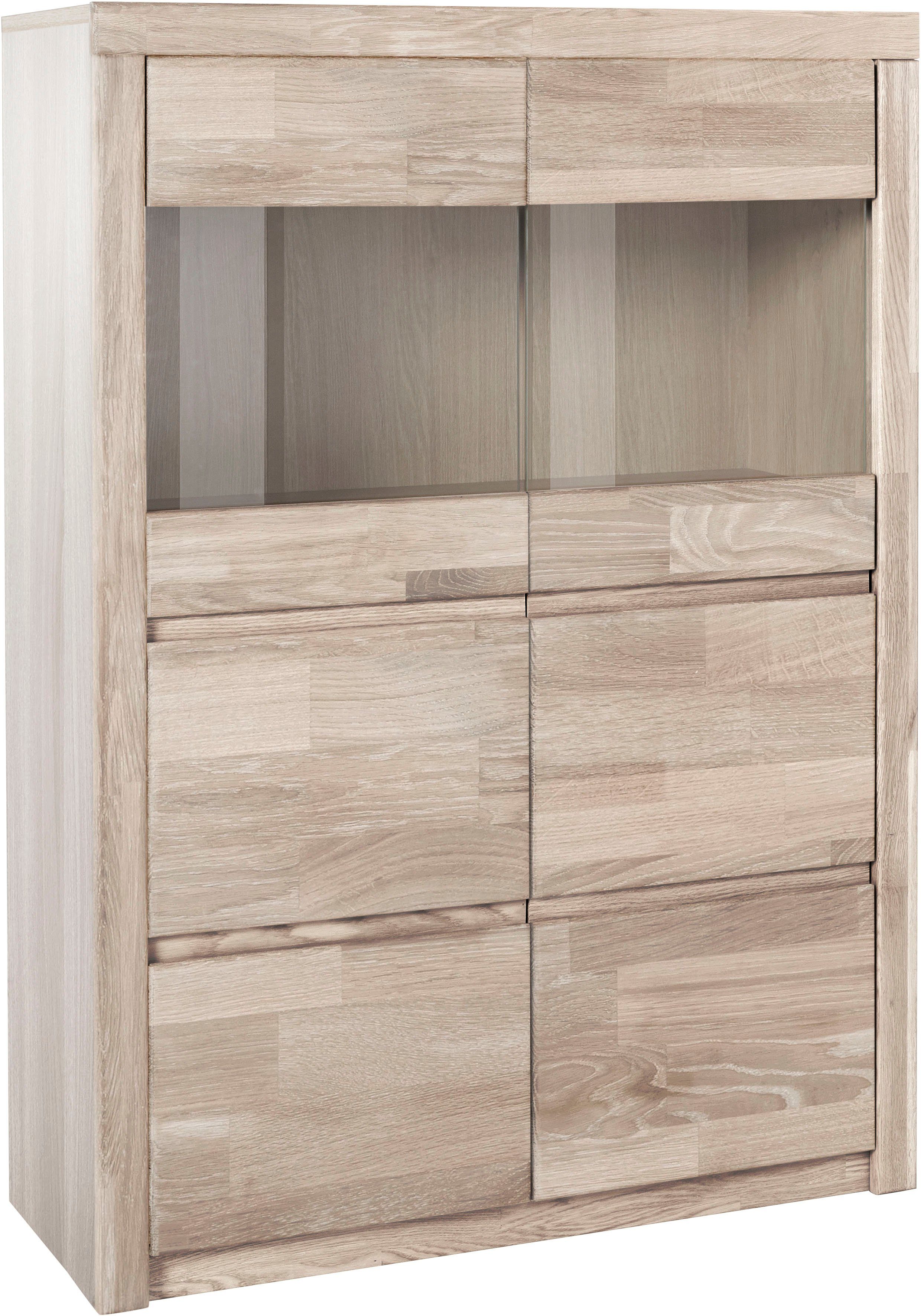 OTTO home Highboard Silkeborg, schöne grifflose Optik, teilmassiv