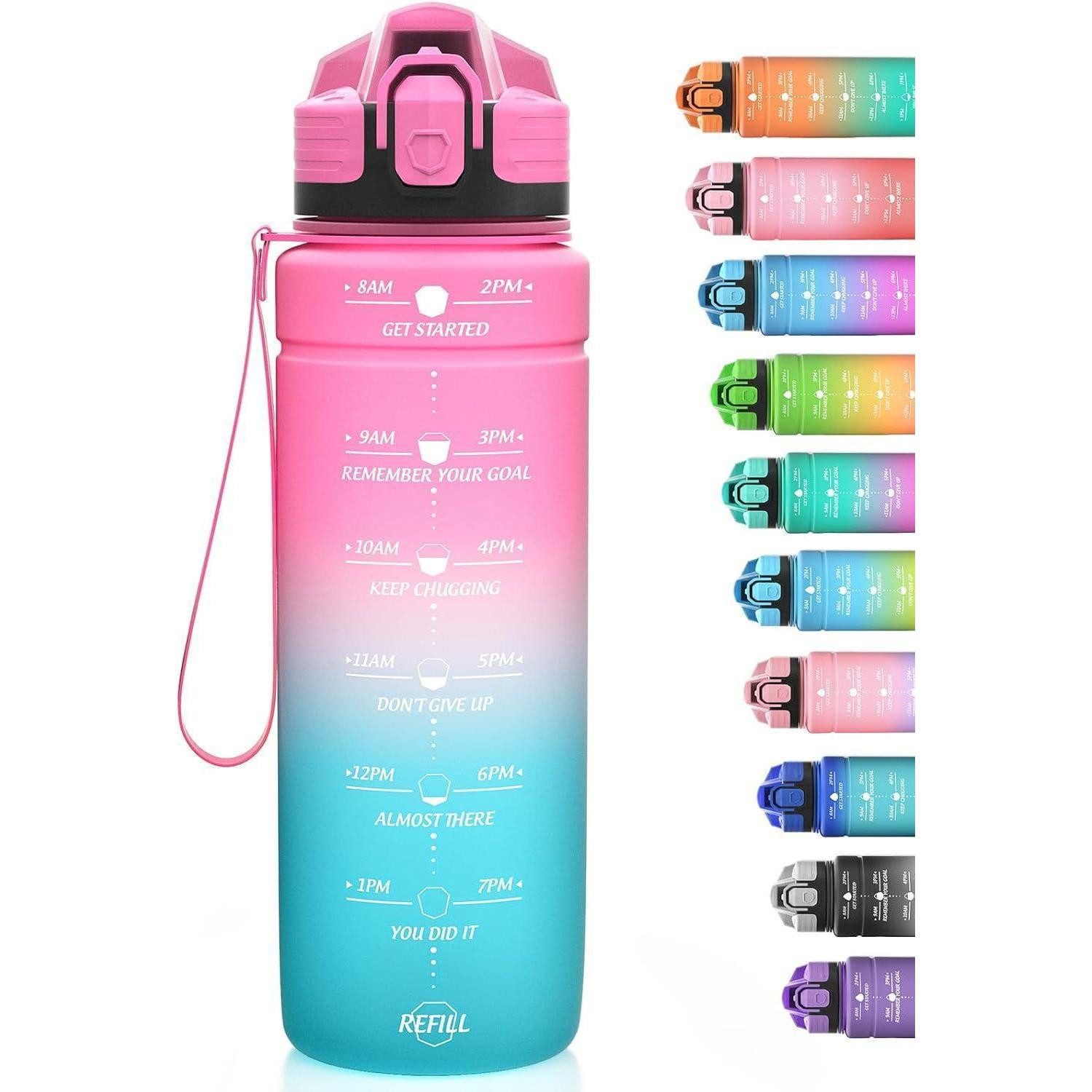 Trinkflasche Trinkflasche Kinder Auslaufsicher BPAfrei 32oz-roseemerald 1000 ml