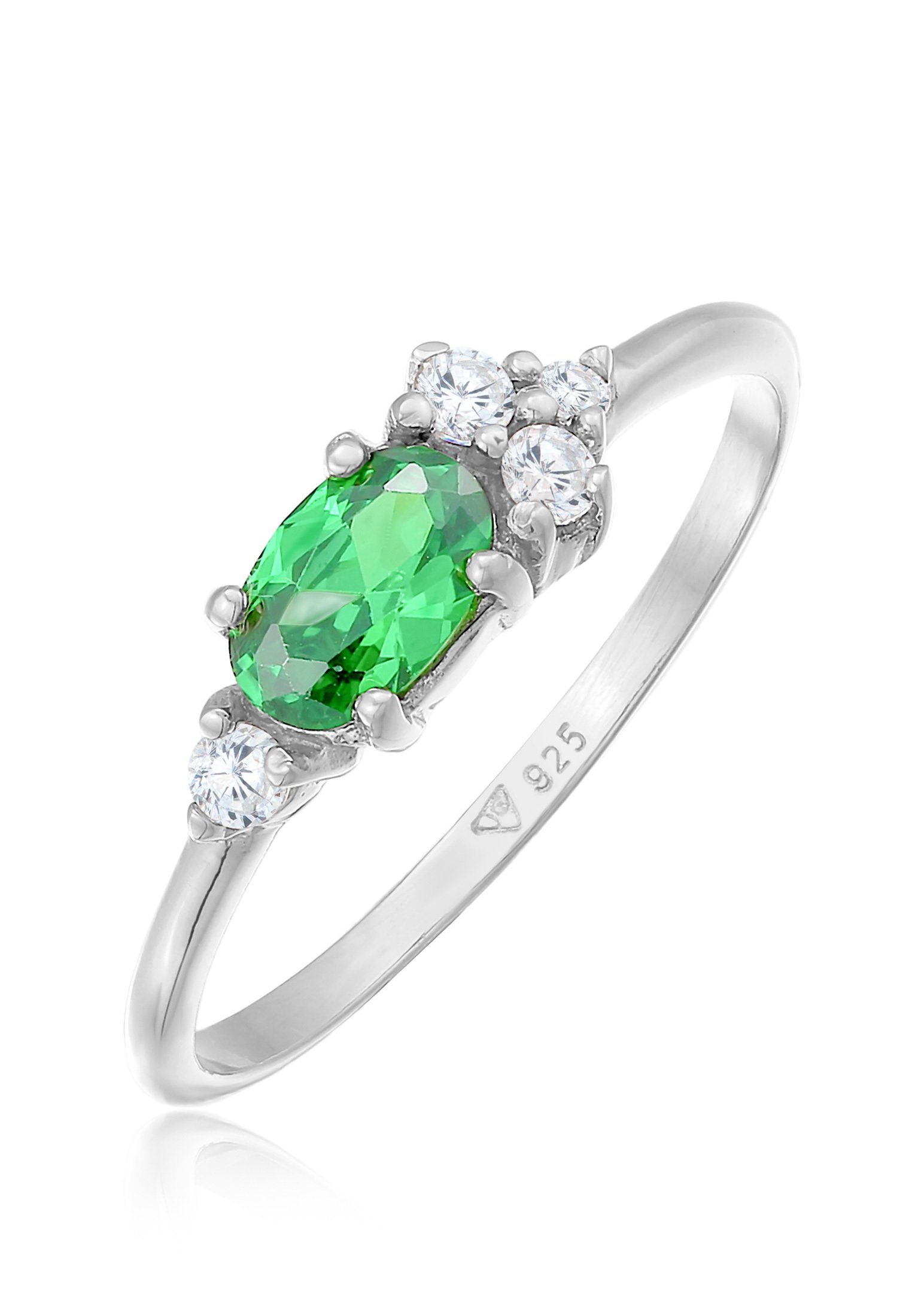 Elli Fingerring Zirkonia Grün Smaragd Verlobung günstig online kaufen
