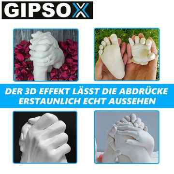 MAVURA Handabdruck-Set GIPSOX Gipsabdruck Handabdruck Set für Paar oder Baby, Hände Füße Gipsabdruckset Hand Fuß Gips Abdruckset