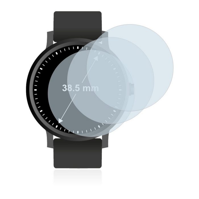 BROTECT flexible Panzerglasfolie für Armbanduhren (Kreisrund ø: 38.5 mm) Displayschutzglas 3 Stück Schutzglas Glasfolie klar