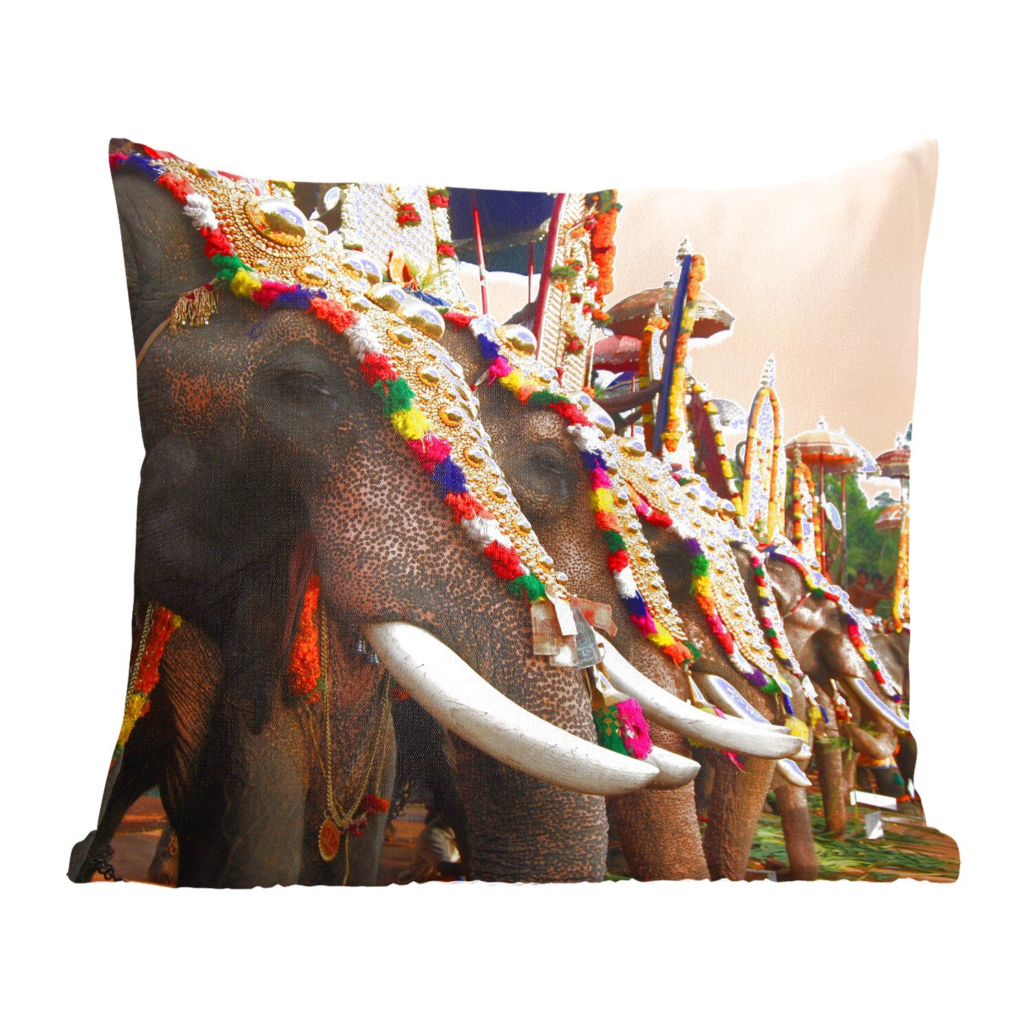Tiere, für Zierkissen MuchoWow - Parade Sofakissen Wohzimmer, mit Füllung Schlafzimmer, Deko, - Elefant Dekokissen