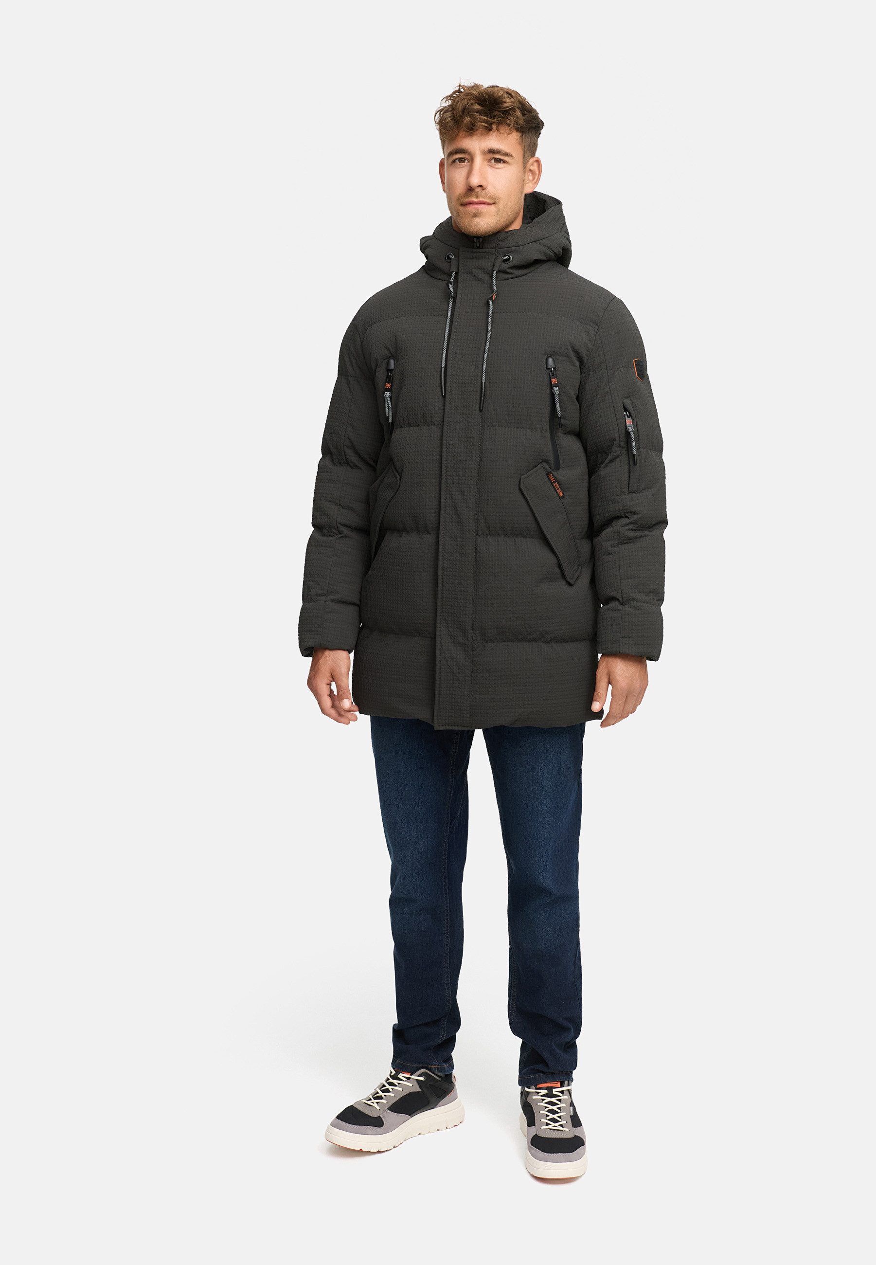 Indicode Wintermantel Herren INLondoy Jacke Winter Herrenjacke Parka mit markanter Struktur und Kapuze