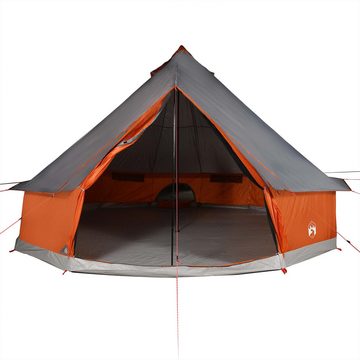 vidaXL Kuppelzelt Zelt Campingzelt Tipi Familienzelt 8 Personen Grau und Orange Wasserdi