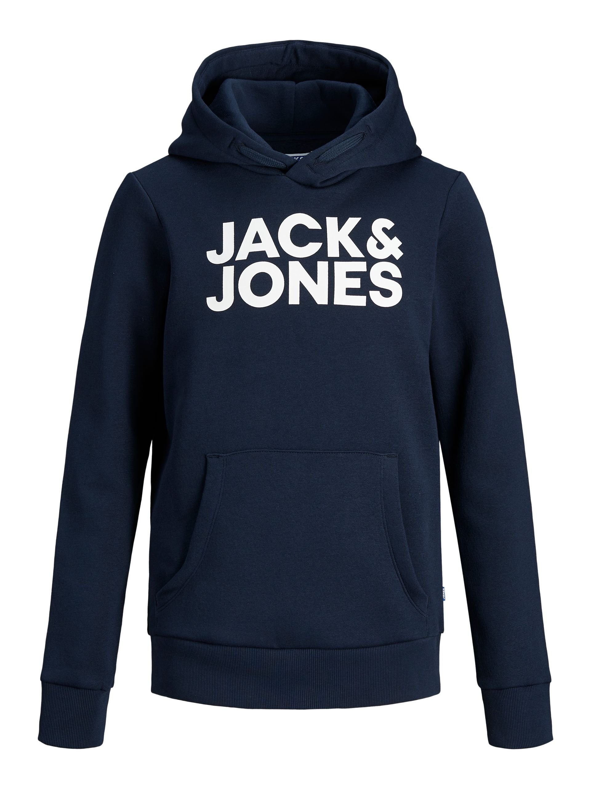 Jack & Jones Junior Sweatshirt JJECORP LOGO SWEAT HOOD JNR navy blazer/Large Print
