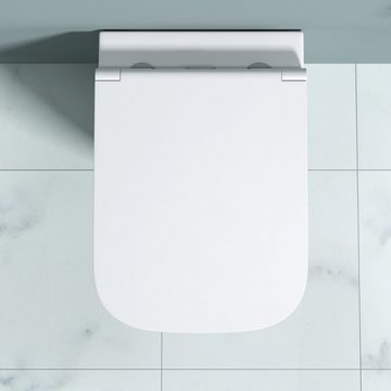 doporro Tiefspül-WC »doporro WC Spülrandlos Wand-WC Aachen inkl. Softclose Keramik Hänge-WC Tiefspül-Toilette«, wandhängend, Wandmontage