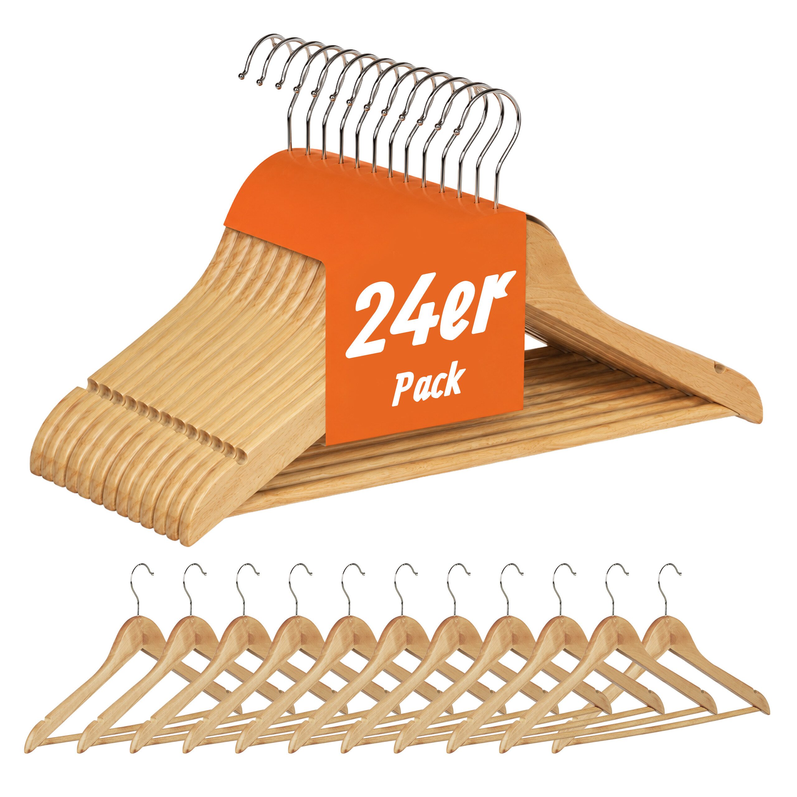 relaxdays Kleiderbügel Set, (24er Set, 24-tlg), 24er Pack