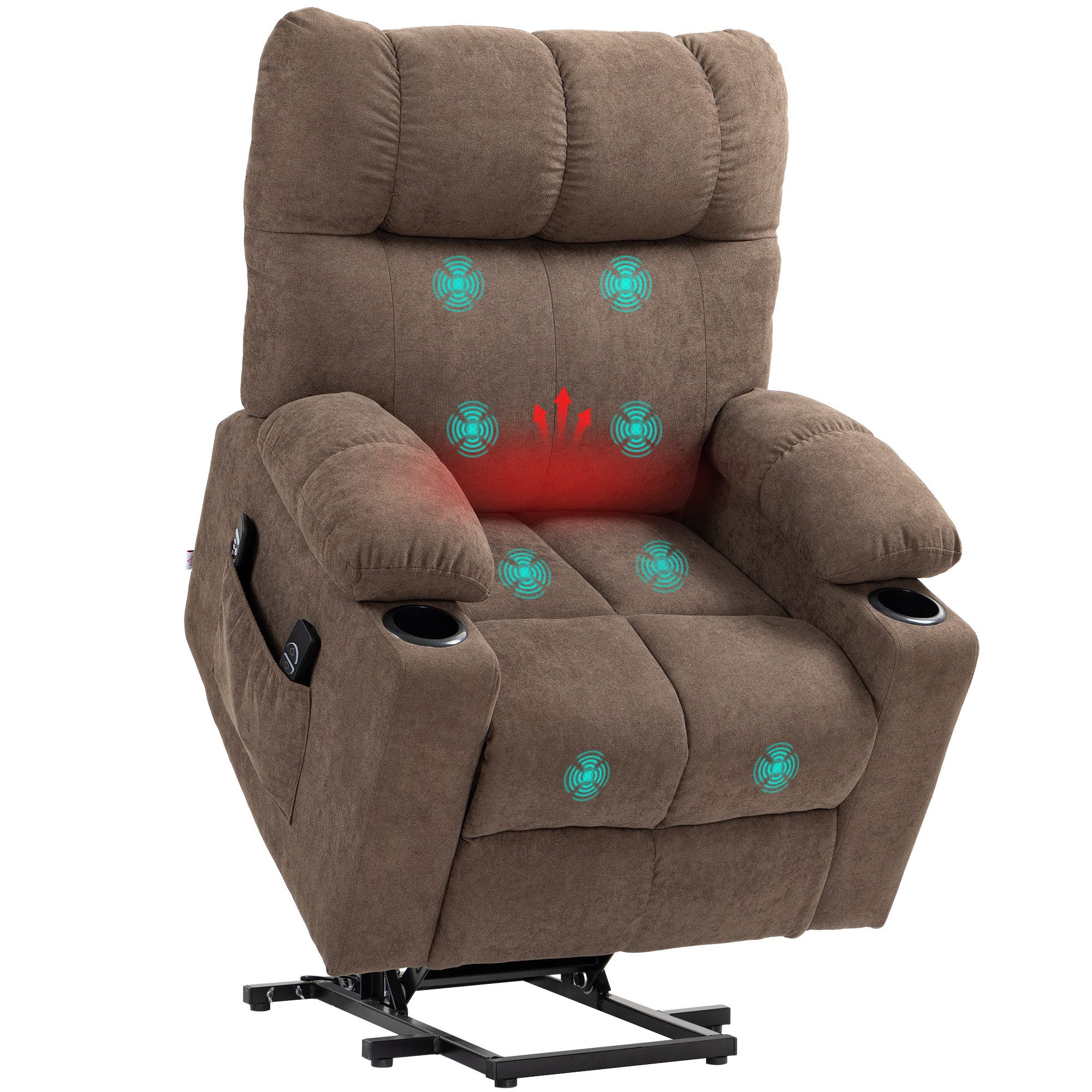 HOMCOM Massagesessel Elektrischer Aufstehsessel, Liegefunktion, Fernsteueru günstig online kaufen