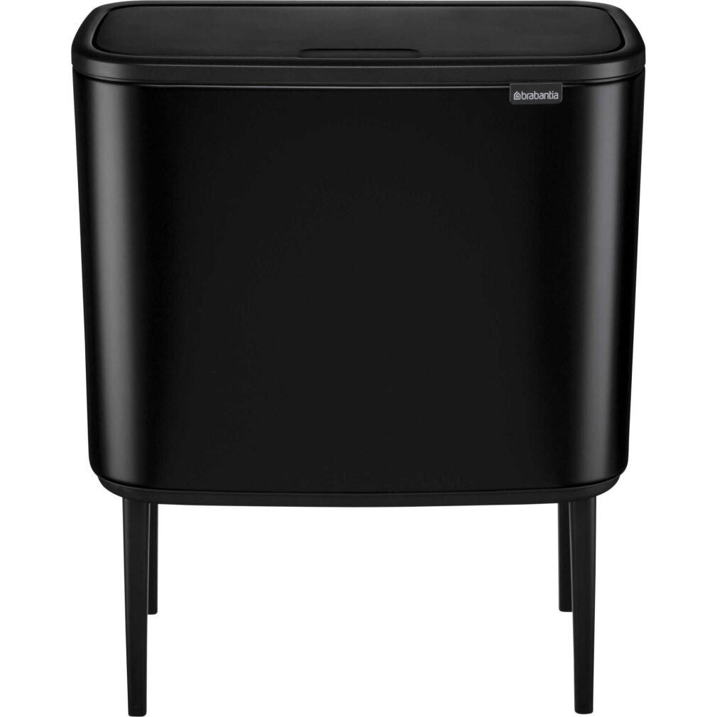Brabantia Mülltrennsystem Mülleimer Bo Touch Bin schwarz matt, 11 + 23 L