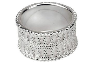 SILBERMOOS Silberring Ring mit doppeltem Ornamentband, 925 Sterling Silber