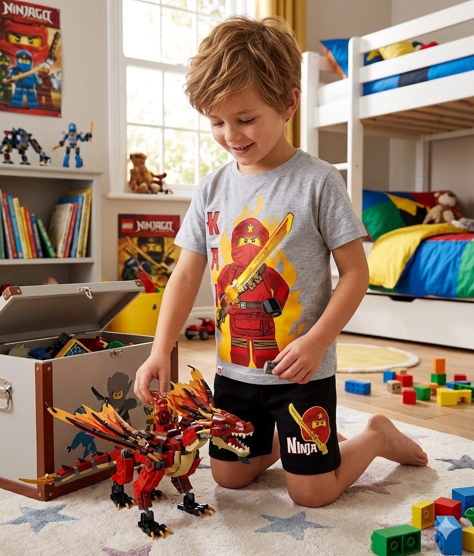 LEGO® Pyjama Lego® NINJAGO Pyjama Shorty Ninja Schlafanzug Jungen + Mädchen Lego Jungen Pyjama