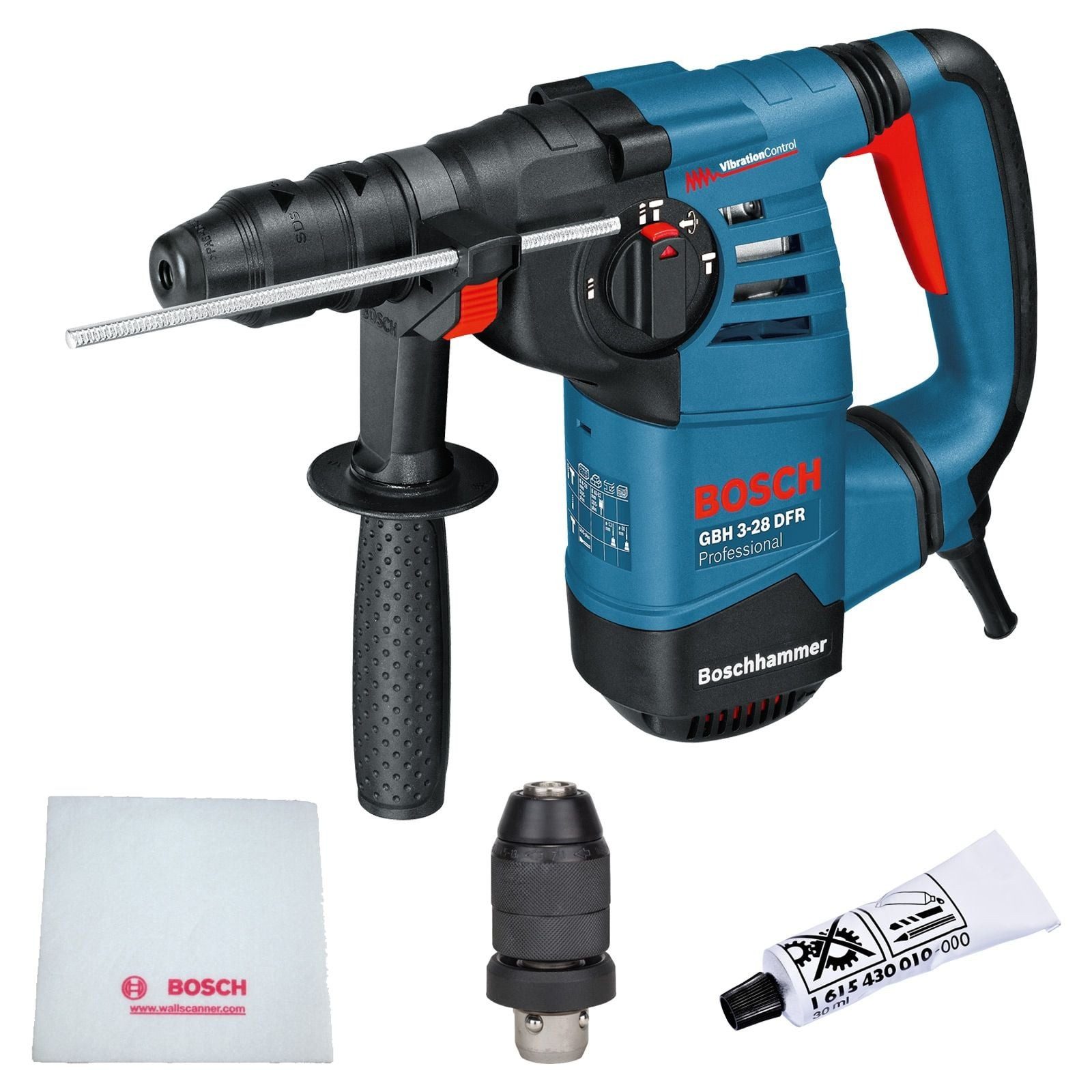 BOSCH Bohrhammer Bosch Bohrhammer GBH 3-28 DFR mit SDS plus 800 W Solo inkl. Zubehör-Se