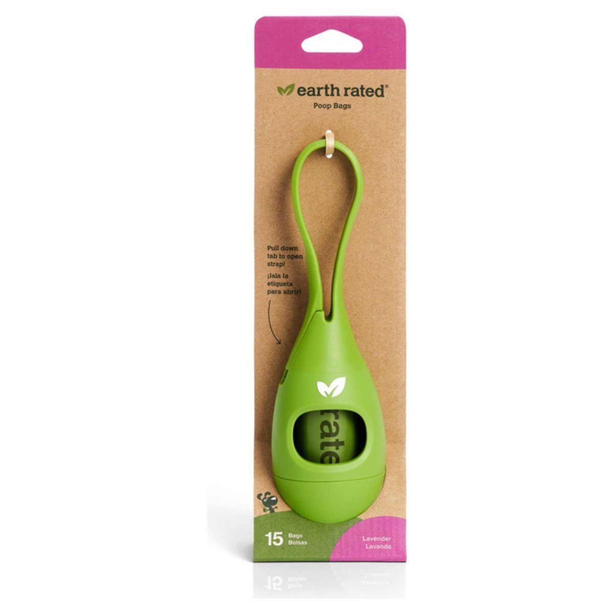 Earth Rated Hundekotbeutel Leinenspender & Kotbeutelhalter inkl. 15 Beutel, Lavendelduft