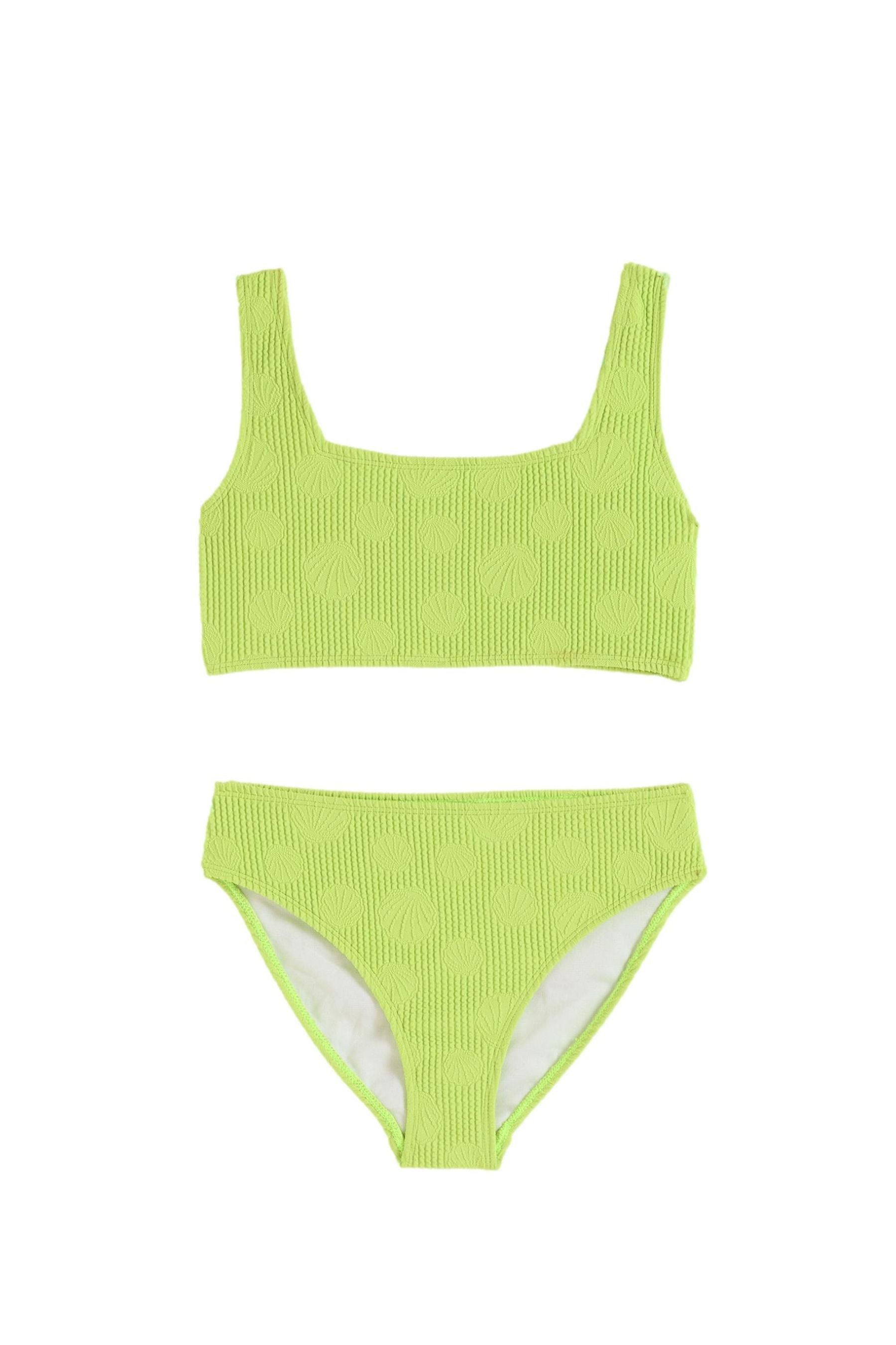 LIPSY Bustier-Bikini Lipsy Bikini mit U-Ausschnitt und Struktur (2-St)