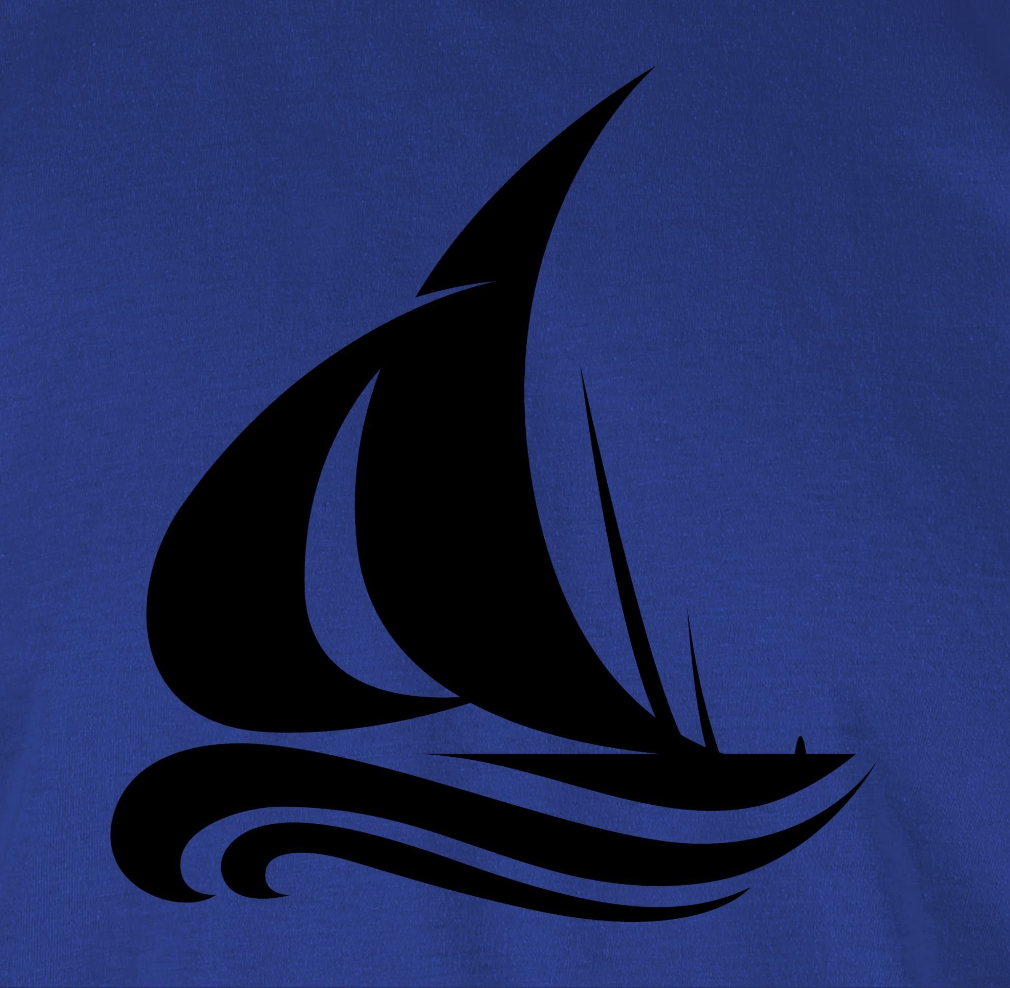 & 2 Schiff Deko Segelboot Shirtracer Boot T-Shirt Wellen Royalblau