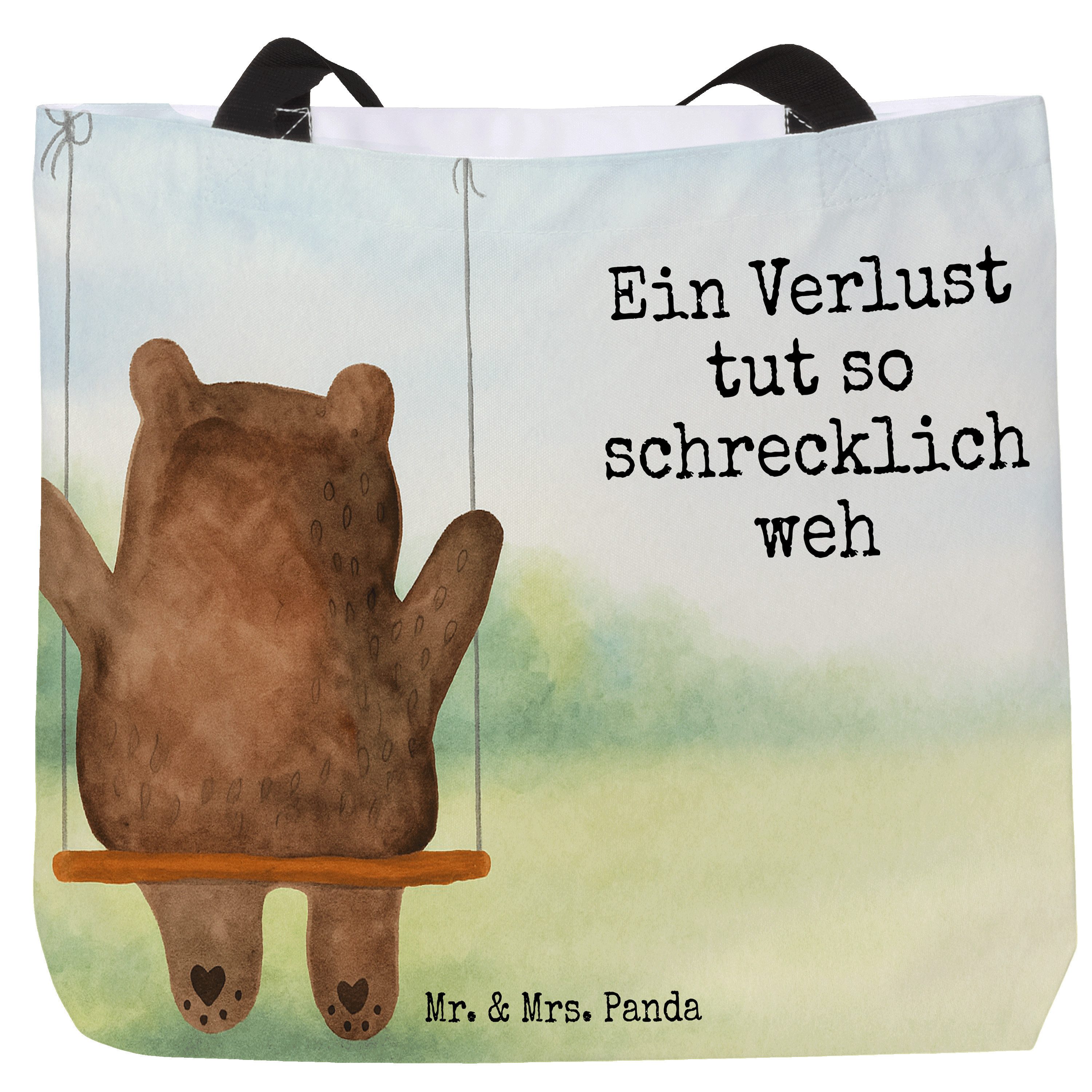 Shopper Bär Schaukel Design, Shopper, Weiß, Schultasche, Reisetasche, Laptopt