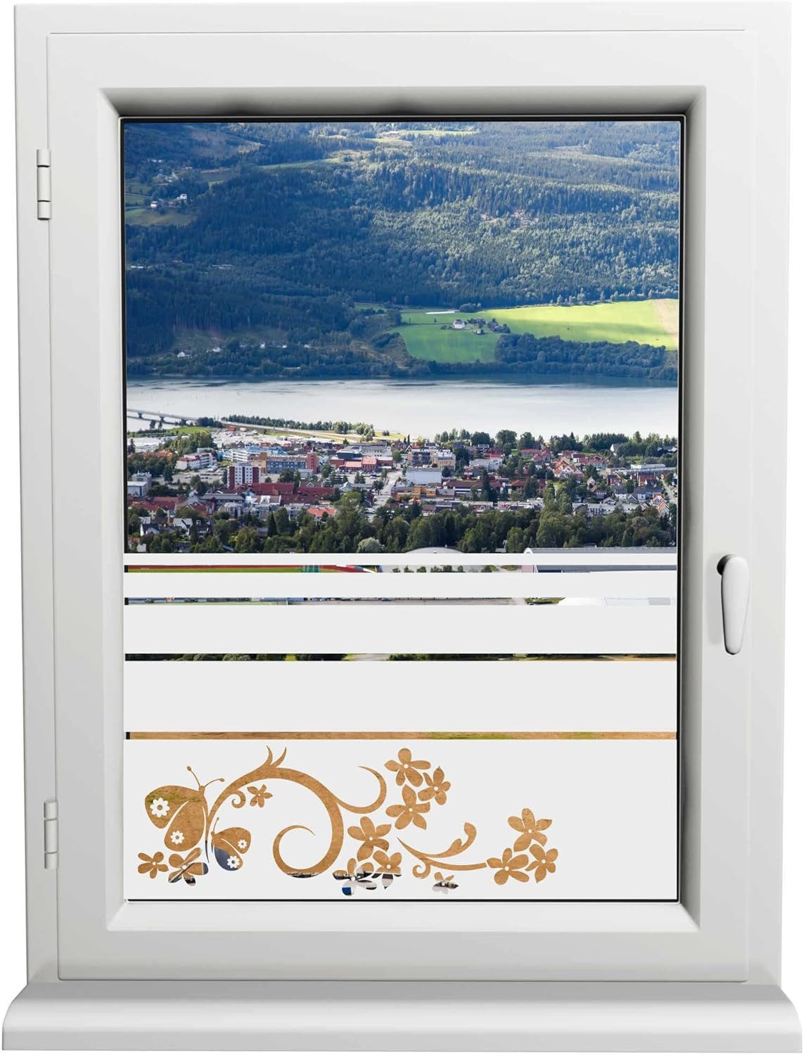 INDIGOS UG Fensterfolie Schmetterling Glasfolie – Sicht- & Sonnenschutz für Fenster